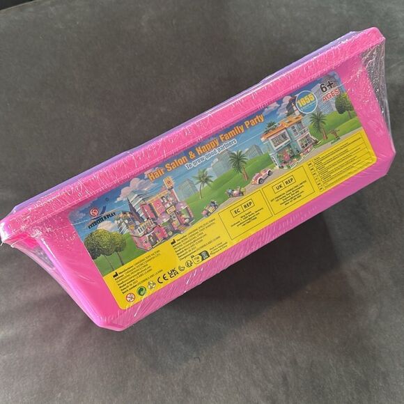 Exercise N Play Hair Salon & Happy Family Party Building Blocks Storage Box NEW - Picture 9 of 11